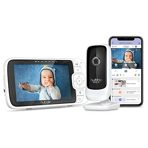 Hubble Nursery Pal Link Premium – 5-Inch Smart Security Baby Monitor, Single Camera