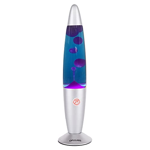 OPULARS Lava Lamp Motion Lamps for Adults Purple Lamps for Kids Teens, 13.5-inch Silver Base Lamp with Purple Wax in Blue Liquid, Mood Light for Bedrooms Birthday Gift Christmas Festival Decorations | The Storepaperoomates Retail Market - Fast Affordable Shopping