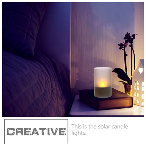 OSALADI Solar LED Candle Flameless Candles: 2Pcs Solar Candle Lamp Electric Candle Night Light White Festive LED Tealight for Home Room Bar Garden Party Restaurant Decors | The Storepaperoomates Retail Market - Fast Affordable Shopping