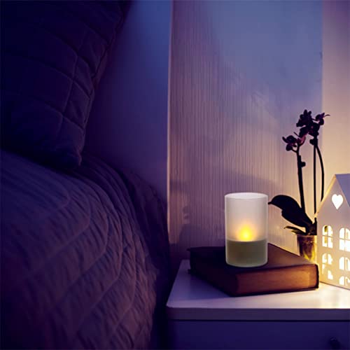 OSALADI Solar LED Candle Flameless Candles: 2Pcs Solar Candle Lamp Electric Candle Night Light White Festive LED Tealight for Home Room Bar Garden Party Restaurant Decors | The Storepaperoomates Retail Market - Fast Affordable Shopping