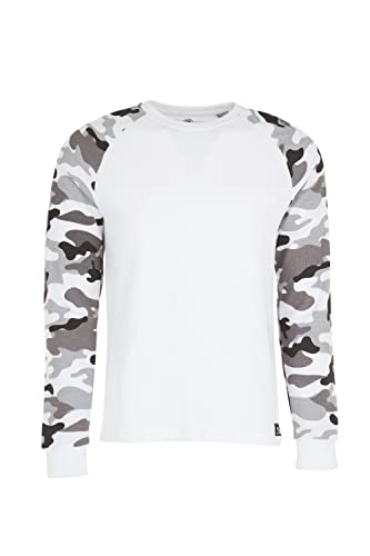 BROOKLYN’S BEST Long Sleeve Shirts for Men Waffle Weaved Fabric Thermal Shirts for Men Camo Shirt White Medium