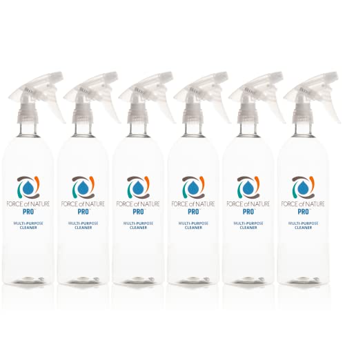 Force of Nature Pro Spray Bottle | Refillable & Reusable | Heavy Duty & Leak Proof for Business & Commercial Office Space Use | Holds 32 Ounces Each | 24 Pack