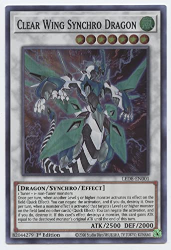 Clear Wing Synchro Dragon – LED8-EN001 – Super Rare – 1st Edition
