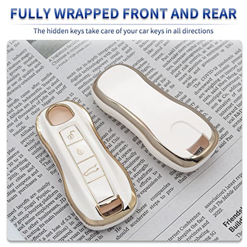 SK CUSTOM White TPU Smart Key Fob Case Protective Cover Compatible with Porsche 911 Cayenne Panamera TAYCAN 3 Button Keyless Entry Remote Control Accessories | The Storepaperoomates Retail Market - Fast Affordable Shopping