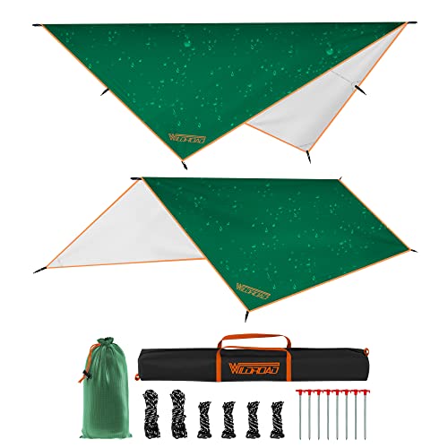 WILDROAD 13′ x 10′ Camping Tent Tarp Waterproof UV Resistant Hammock Rain Fly Tarp Camping Tarp Shelter Multifunctional Outdoor Traveling Awning Backpacking Rain Tarp (Premium Version)