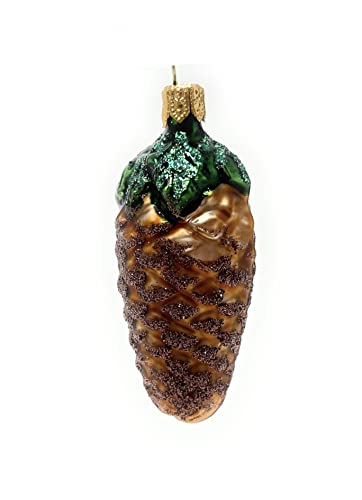 Polish Gallery Mini Christmas Ornament Blown Glass Handcrafted (Pinecone)