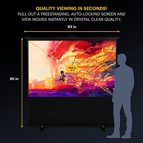 KODAK Portable Projector Screen | 100” Indoor & Outdoor 16:9 Video Projection Surface & Stand with Carry Handle | 1080p, 4K/8K UHD, 3D & HDR Ready | Fast Setup for Movies, Office Presentations & More | The Storepaperoomates Retail Market - Fast Affordable Shopping