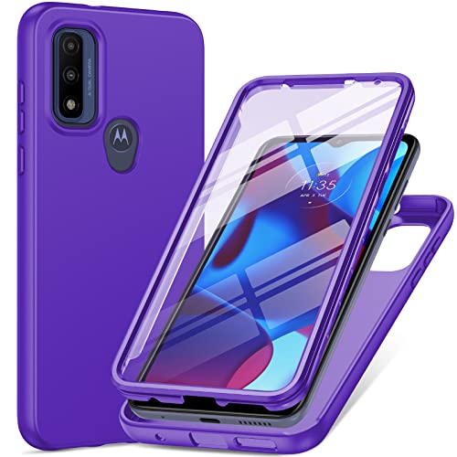 for Motorola Moto-G Pure Phone Case: G Play 2023 | G Power 2022 Silicone Matte Case 360 Full Protection – Rugged Bumper Durable Shockproof Drop Protective TPU Cell Phone Cover Woman Men (Purple)