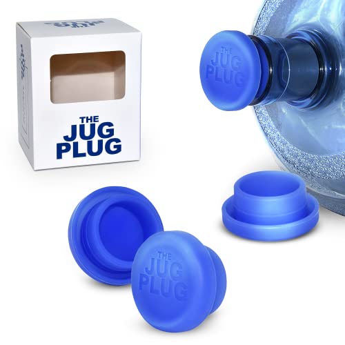 The Jug Plug – 5 Gallon Water Jug Reusable Replacement Cap – Silicone No Spill Top Lid Cover fits 55mm Bottles – Pack of 3