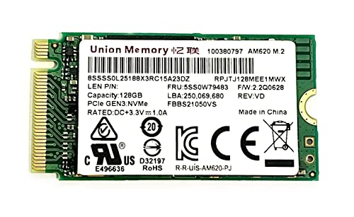 Oemgenuine Union Memory 128GB M.2 PCI-e NVME SSD Internal Solid State Drive 42mm 2242 Form Factor M Key
