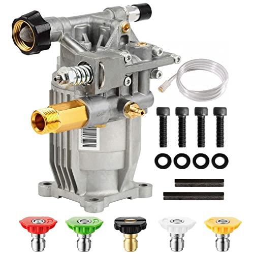 YAMATIC Pressure Washer Pump Horizontal 3/4″ Shaft 3100 PSI @ 2.5 GPM Replacement Pump and Original Engineering for Most Brand gas engine power washer