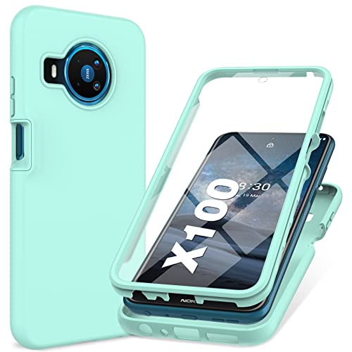 for Nokia X100 Silicone Phone Case: Slim Matte Full Rugged Protective Cell Phone Cases – Durable 360 Strong Drop Cute Shockproof TPU Bumper Cover (Mint Green)