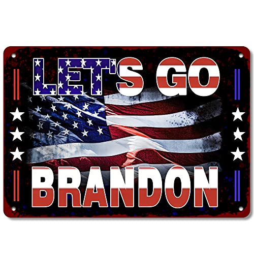 NC Retro Vintage Tin Sign 7.8×11.8 Inch, Let’s Go to Brandon Fjb Home Decoration Wall Decoration Suitable for Room/bar/Living Room/Garden/Gift （20x30cm）,8×12 inches