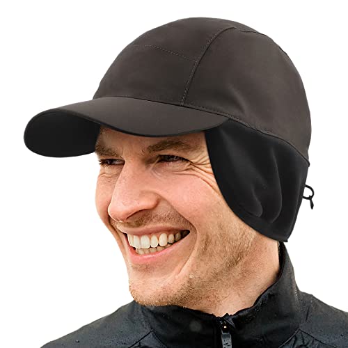 Womens Winter Baseball Cap Fleece Lined Ball Cap for Men Warm Waterproof Adventure Hat Lightweight Adjustable Hiking Cap Grey