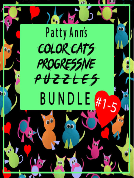 Math Learning Game Progressive Activities Color Cat BUNDLE PUZZLES 1-5