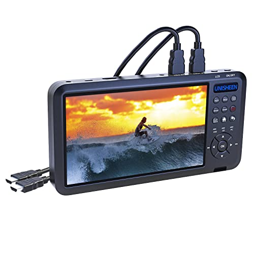 UNISHEEN HD Video Capture Box 2 Channel HDMI Picture-in-Picture Video Recorder with Screen 7 inches MP4 Support SD Card U Disk Storage 1080p 60 FPS Support YouTube Have USB2.0 Cable Remote Control