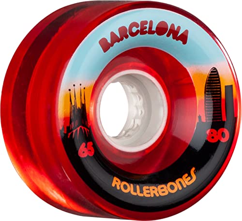 RollerBones Outdoor Roller Skate Wheels – Barcelona (65mm, 80a, Set of 8)