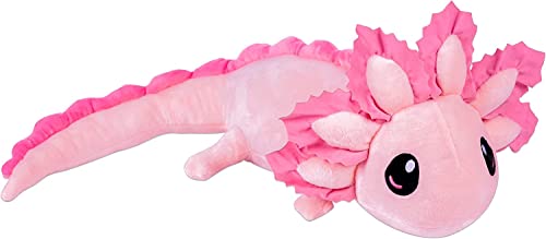 LKMYHY Axolotl Weigted Plush – Realistic, 4 Pounds, 26 Inches Long, Cute Pink Axolotl Plushie Large Weighted Stuffed Animal for Anxiety Focus or Sensory Input Toy Christmas Birthday Gifts for Kids