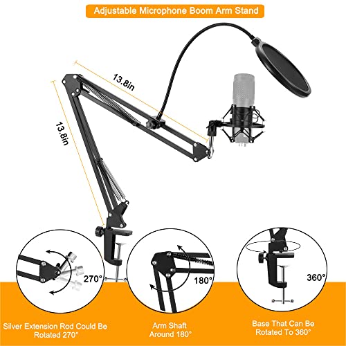 Microphone Stand ,Blue Yeti Boom Arm Scissor Mic Stand ,with Windscreen and Double layered screen Pop Filter Heavy Duty Mic Boom Scissor Arm Stands,Broadcasting and Recording Game | The Storepaperoomates Retail Market - Fast Affordable Shopping
