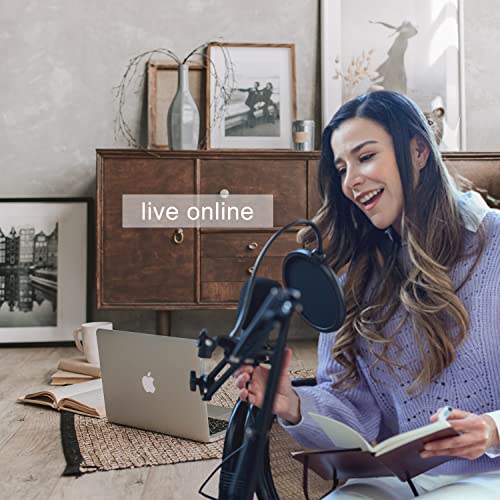 Microphone Stand ,Blue Yeti Boom Arm Scissor Mic Stand ,with Windscreen and Double layered screen Pop Filter Heavy Duty Mic Boom Scissor Arm Stands,Broadcasting and Recording Game | The Storepaperoomates Retail Market - Fast Affordable Shopping