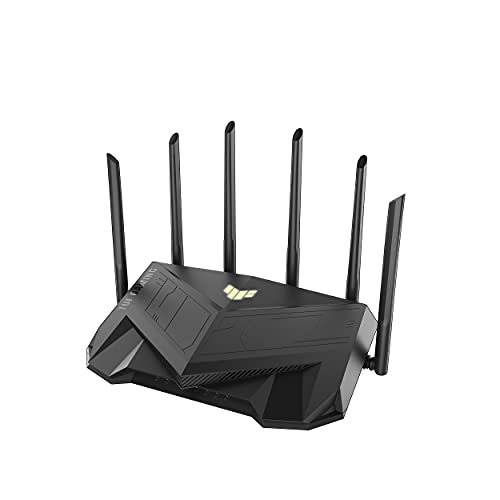 ASUS TUF Gaming WiFi 6 Router (TUF-AX5400) – Dedicated Gaming Port, Mobile Game Mode, WAN Aggregation, Durable and Stable, RGB Light, VPN Fusion, AiMesh Compatible, Subscription-free Internet Security