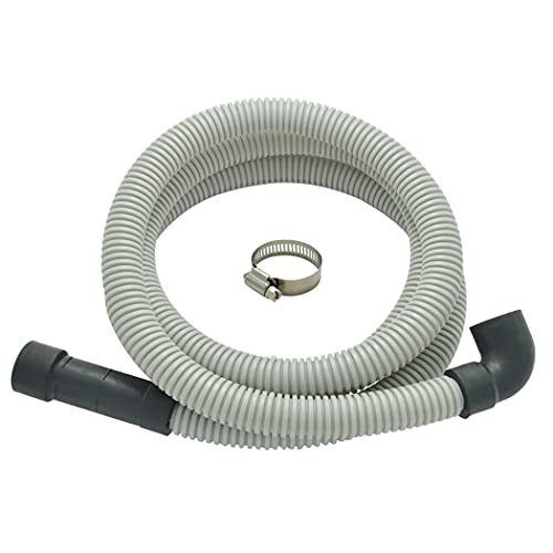 Universal Dishwasher Drain Hose with Elbow – 8 Ft Discharge Hose – Corrugated and Flexible Dishwasher Hose Drain Replacement with Clamp by TT FLEX