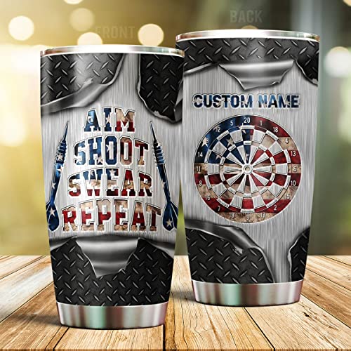 Personalized Aim Shoot Swear Repeat Ninja WeaponInsulated Stainless Steel Travel Mug Coffee Tumblers 20oz Use In Gifts For Family Member Friendship Coworker