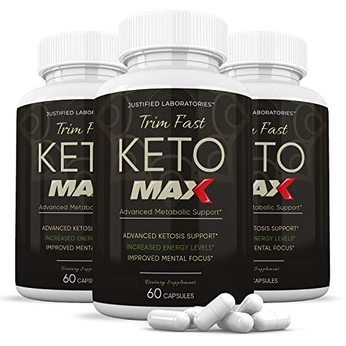 (3 Pack) Trim Fast Keto Max 1200MG Pills Includes Apple Cider Vinegar goBHB Strong Exogenous Ketones Advanced Ketogenic Supplement Ketosis Support for Men Women 180 Capsules
