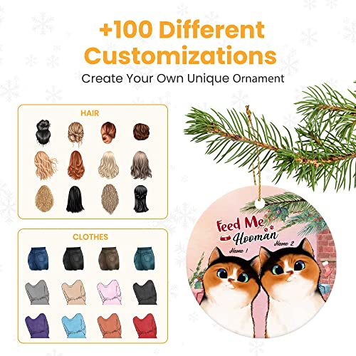 2022 Personalized Christmas Ornaments for Cat Lovers – Feed Me Hooman – Decoration Gifts, Custom Details – Home Decor Designed by Pavo | The Storepaperoomates Retail Market - Fast Affordable Shopping