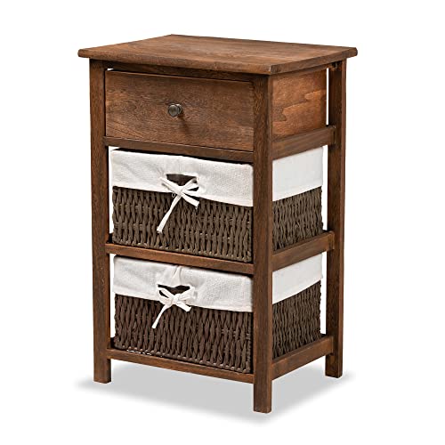 Baxton Studio Cade Nightstands, Walnut Brown/White | The Storepaperoomates Retail Market - Fast Affordable Shopping