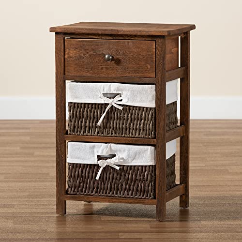 Baxton Studio Cade Nightstands, Walnut Brown/White | The Storepaperoomates Retail Market - Fast Affordable Shopping