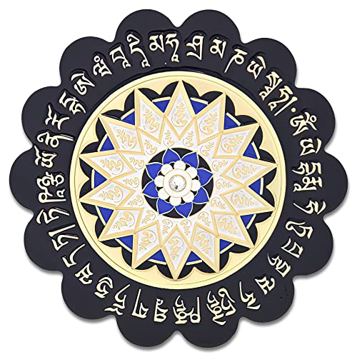 Feng Shui Sticker with Symbol of 28 Hums Protection Lotus Amulet, 4.3 Inch (2 Pieces)