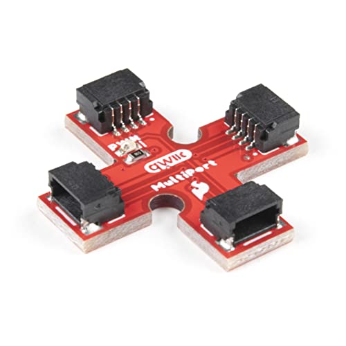 SparkFun Qwiic MultiPort Add I2C ports via Qwiic connectors to boards that only have one I2C port on their I2C bus Alternative daisy chained configuration 2x mounting holes Board size 1 inch by 1 inch