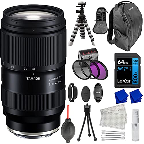 Tamron 28-75mm f/2.8 Di III VXD G2 Lens for Sony E with Advanced Accessory and Travel Bundle (6 Year Limited USA Warranty) | 28-75mm Lens Sony