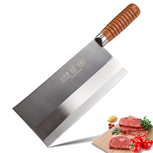 Vegetable Cleaver, Chinese Chef Knife for Vegetable and Meat Cutting, High Carbon Steel Chinese Cleaver with Non-slip Ergonomic Handle for Home and Restaurant SELECT MASTER