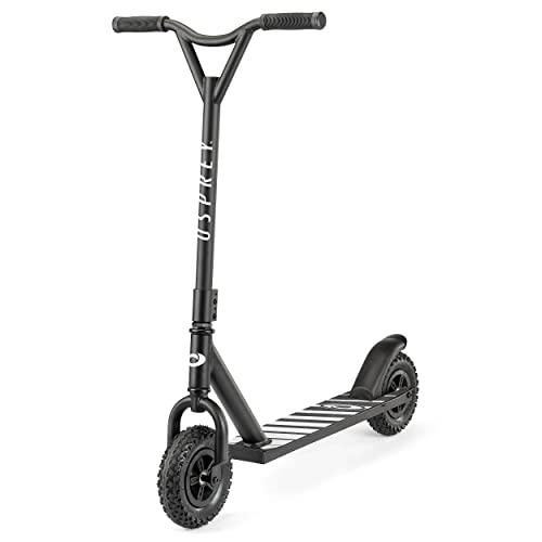 Osprey Dirt Scooter Beginner | Adults Bicycle with Chunky Road Tyre Off Road All Terrain Pneumatic Trail Tires and Aluminium Deck, Black