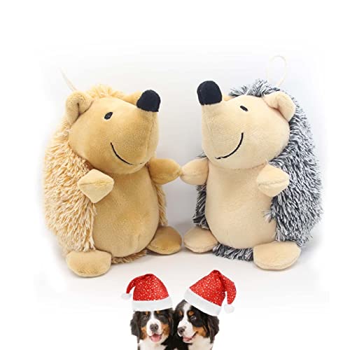 CPDSUT Dog Squeaky Toys Hedgehog – Cute Stuffed Plush Dog Toys for Puppy, Interactive Training Dog Chew Toys for Small and Medium Dogs, 2 Pack