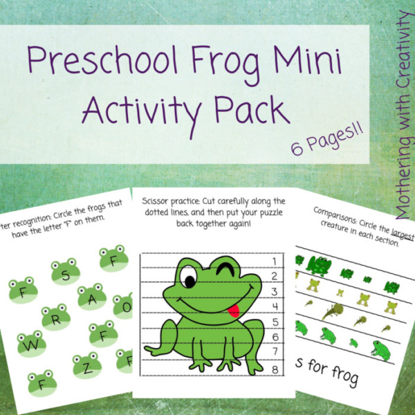 Preschool Frog Mini Activity Pack: Tracing, Cutting, Counting, and More!