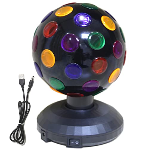 Disco Ball Lamp 360 Degree Motion Rotating Multi-Colored Changing Magic KTV Fash Light Great for Party Bar, Home Decor, Dance, Game Accessories, Stress Reliever or Dj Light Effect Christmas(Black)