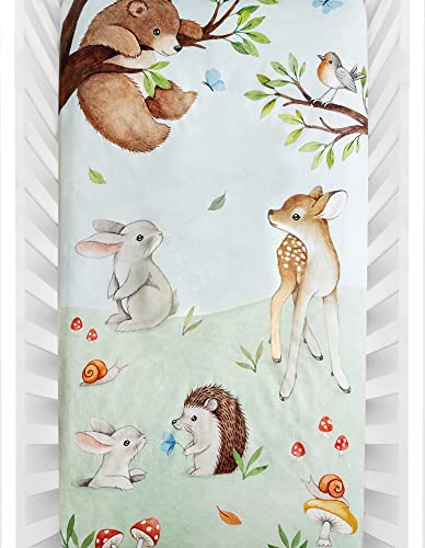 *New* Rookie Humans 100% Cotton Sateen Fitted Crib Sheet: Enchanted Forest. Use as a Photo Background for Your Baby Pictures. Standard Crib Size (52 x 28 inches)
