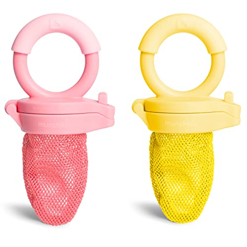 Munchkin Fresh Food Feeder, 2 Pack, Coral/Yellow,2 Count (Pack of 1)
