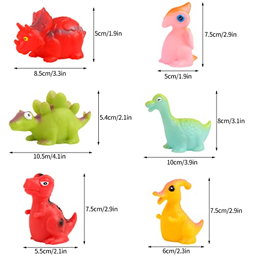 SULOLI 6 Packs Light-Up Floating Dinosaur Bath Toys, Flashing Color Changing Light in Water Bathtub Shower Toy for Toddlers | The Storepaperoomates Retail Market - Fast Affordable Shopping