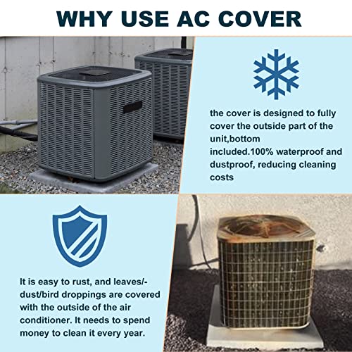 Air Conditioner Cover for Outside Units – 420D Waterproof Heavy Duty Fabric Air Conditioner Protection Covers for Window Unit – Winter AC Covers Fits AC Condensing HVAC Unit (32”LX32”WX36”H) | The Storepaperoomates Retail Market - Fast Affordable Shopping