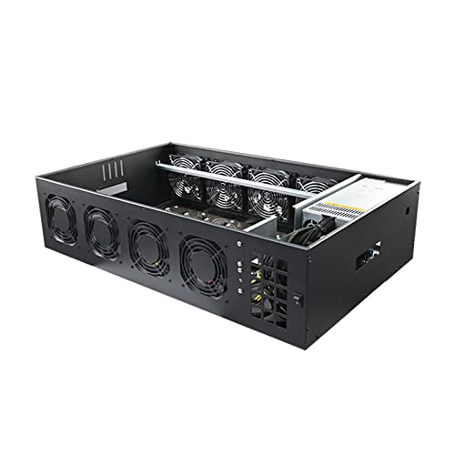 Mining Rig Case 8 GPU Mining Case with 8 Powerful Cooling Fans and Mining Motherboard (Without GPU, PSU) for ETH/ZEC GPU Mining Rig Cryptocurrency System Machine