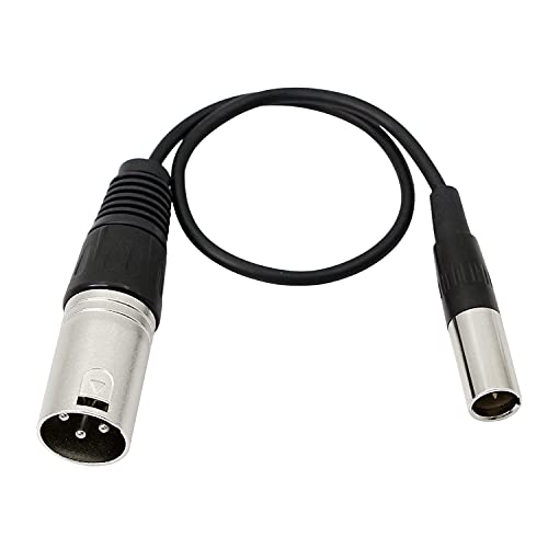 MEIRIYFA Mini XLR Male to XLR Male Microphone Cable,Mini XLR 3pin Male to 3pin XLR Card Nong Male Audio Cable for BMPCC 4K Camera Video Assist 4K Sharp 8K(1FT/0.3M)(XLR Male)
