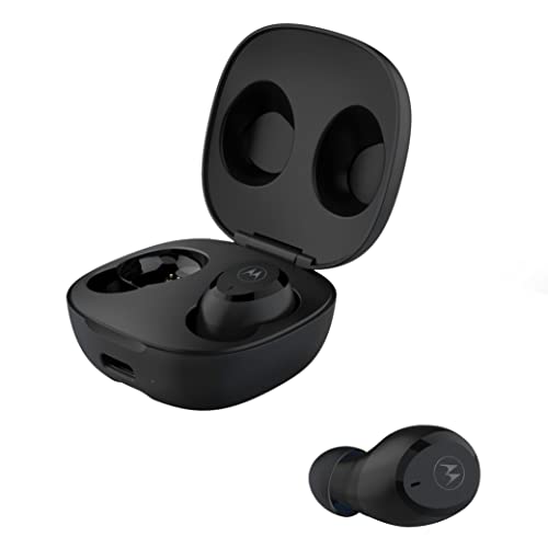 Motorola Moto Buds Charge – True Wireless Bluetooth Earbuds with Microphone – Lightweight, IPX5 Water Resistant, Touch-Control – Comfort Fit and Clear Sound – Includes Micro Charging Case – Black