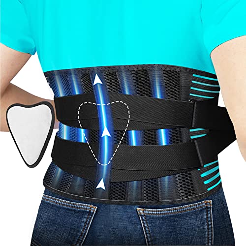 Tretopoo 2022 Upgrade Back Brace for Men Women Lower Back Pain Relief with 7 Stays and Removable Lumbar Pad – Breathable Air Mesh Anti-skid Support Belts Lumbar Braces for Sciatica Scoliosis(XL)
