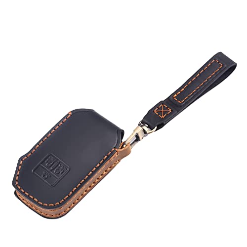 SANRILY for Kia Carnival Key Fob Cover 2022 Keyless Full Protector Leather Key Case Shell Black