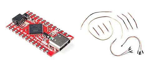 SparkFun Qwiic Pro Micro-USB-C (ATmega32U4) & Qwiic cable Kit- Compatible with Arduino development board 5V/16MHz microcontroller AP2112 3.3V Voltage Regulator Castellated PTH pin pads Maximum 6V inpu