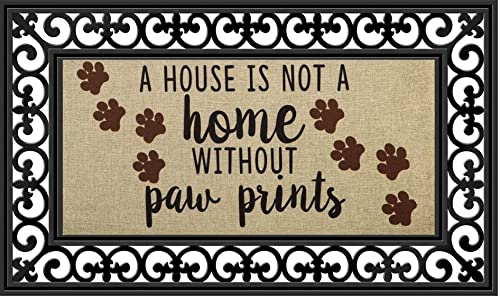 Evergreen Flag Seasonal Sassafras Interchangeable Mat and Tray A House is Not a Home Without Paw Prints Burlap